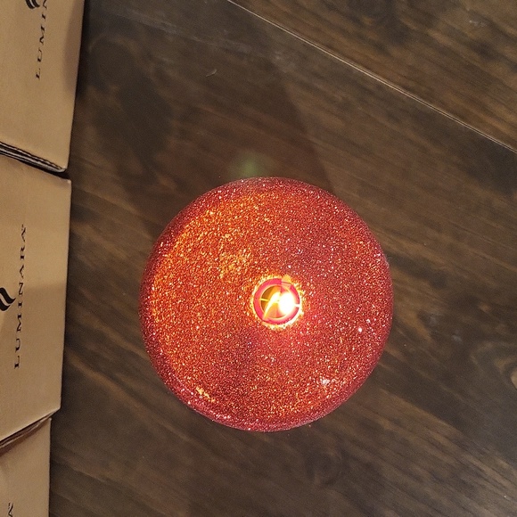 Red Glittered Luminara Candle - Picture 3 of 5